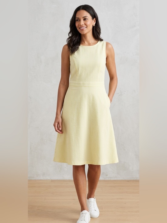 Isaac Mizrahi Dresses & Skirts - Isaac Mizrahi Live Yellow & White Striped A-Line Dress Yellow Sleeveless Dress